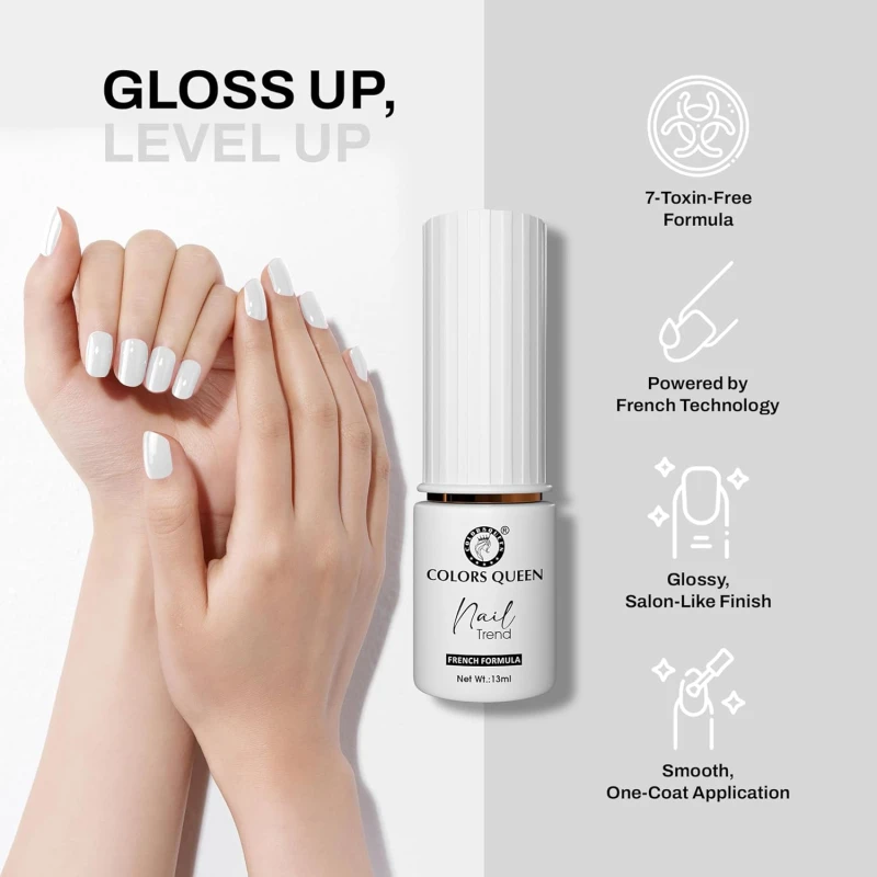 Colors Queen Nail Trend Glossy Nail Polish | Chip Resisting & Quick Drying Nail Paint with High Shine | 7 Toxin Free Formula | Vegan & Cruelty Free | Long Lasting & Vibrant Nail Paint for Women (Cosmic Cloud, 13ml) thumbnail 3